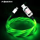 Led Flowing Light 1m 4A 3D print USB quick Charging Magnetic Micro USB Cable for Android Device vooc super fast charger