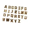 letter alphabet A B C D golden plated color heat transfer iron on metal studs for garment accessories