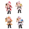 4 Santa Claus with presents on their backs hands Christmas Tree Hanging Santa Doll Plush Toy Pendant Party Window Closet Decor