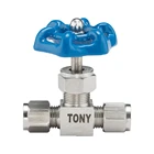 Compression Tube Needle Valves Double Ferrule Adjustable 1/4 inch High Pressure 10000 PSI Needle Valve