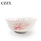Made in China bulk cheap noodle rice food soup Japanese style printed ceramic bowl