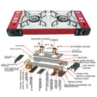 CE approve cold rolled sheet Two Burner Butane gas Stove Outdoor High Pressure butane 2 Burner with cooker gas