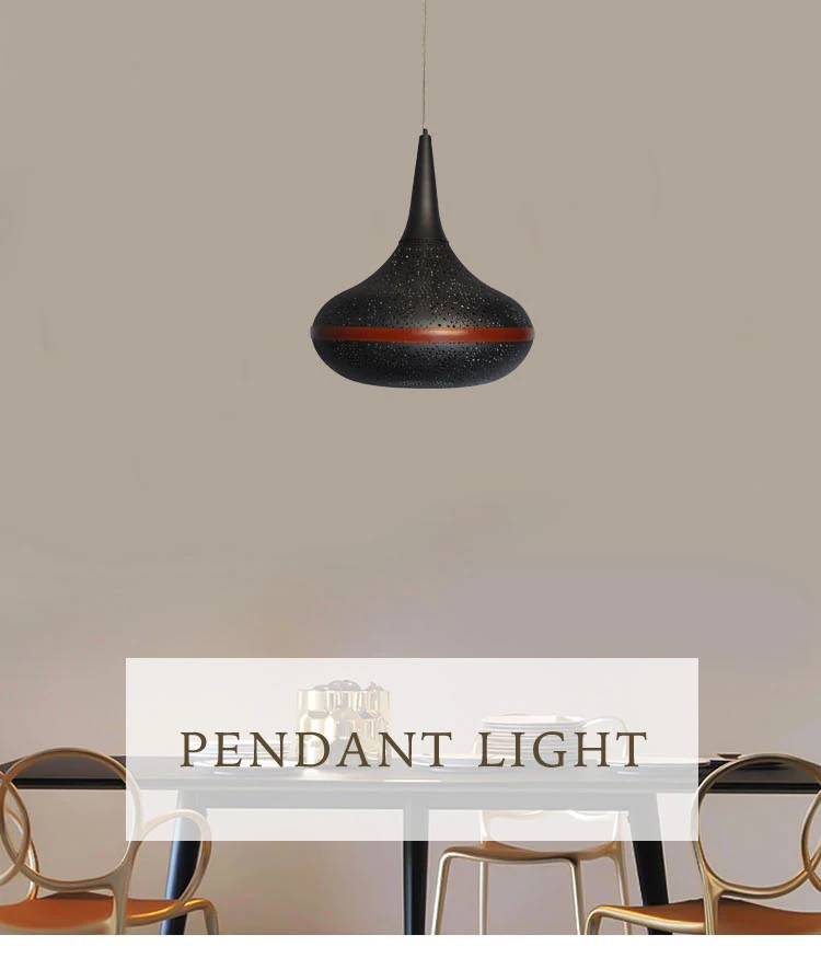Hot sale metal 100W black pendant light for coffee shop