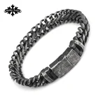 High quality brief Black vintage punk bracelet for men stainless steel fashion Jewelry can customized