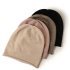 Promotional Private Custom 100% Cashmere Knitting Hat Simple Style Beanie Hat