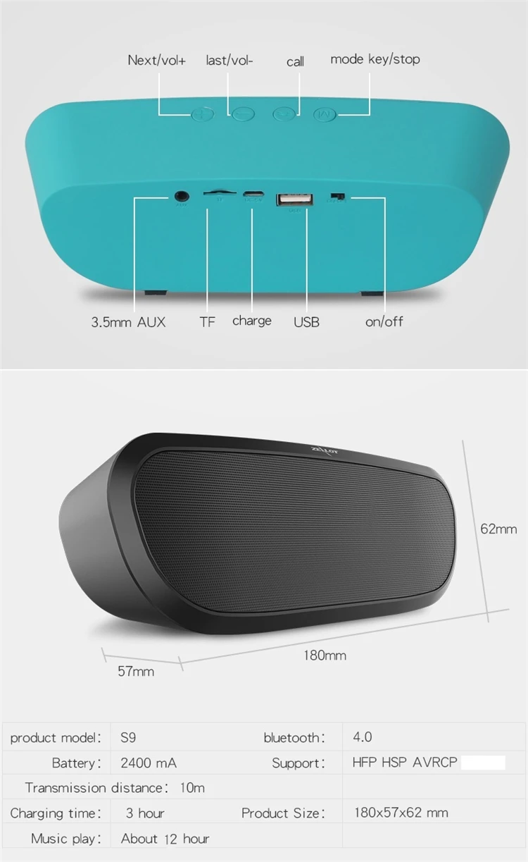 Zealot S9 Bluetooth 5.0+EDR Speaker Rose Mini Outdoor Portable Wireless Party Small Music Box Support Micro SD Card AUX USB 3 Co - ANKUX.COM
