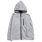 ZUJA Fashion Runner Night Jog Bike Hood Pockets Reflective Jacket