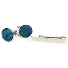 Dacheng Wholesale Custom Logo Cardboard Gift Box Cufflink Woven Solid Green Cravate Cravatta Neck Ties Set For Men