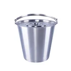 Wholesale stainless steel metal custom nightclub hotel bar selling beer round barrel ice bucket