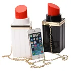 Banquet handbag women acrylic black lipstick shape clutch bag