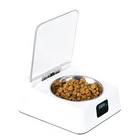Newest infrared sensor custom logo automatic cover tilt luxury anti ant pet food bowl dog cat bowl