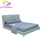 Latest double design slat wood furniture bed