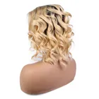 Brazilian human hair 1b613 wavy Virgin color blonde wave lace front wig for black women