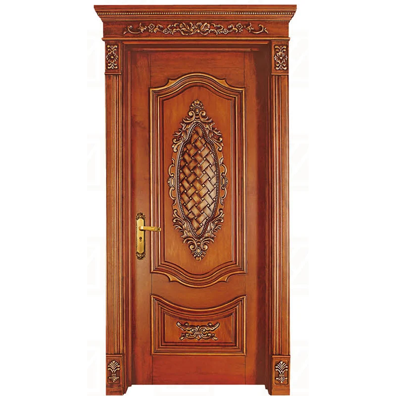 Hs Yh8078 Latest Main Entrance Wooden Single Main Door Design With Flower Designs Carving Buy Wooden Single Main Door Design Latest Design Wooden