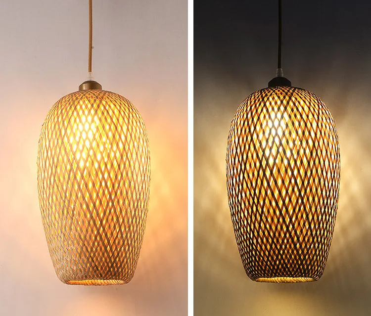 Factory direct bamboo lampshade indoor chandelier pendant lamp