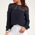 High quality women clothes custom garment suit long sleeve China wholesale ladies lace tops