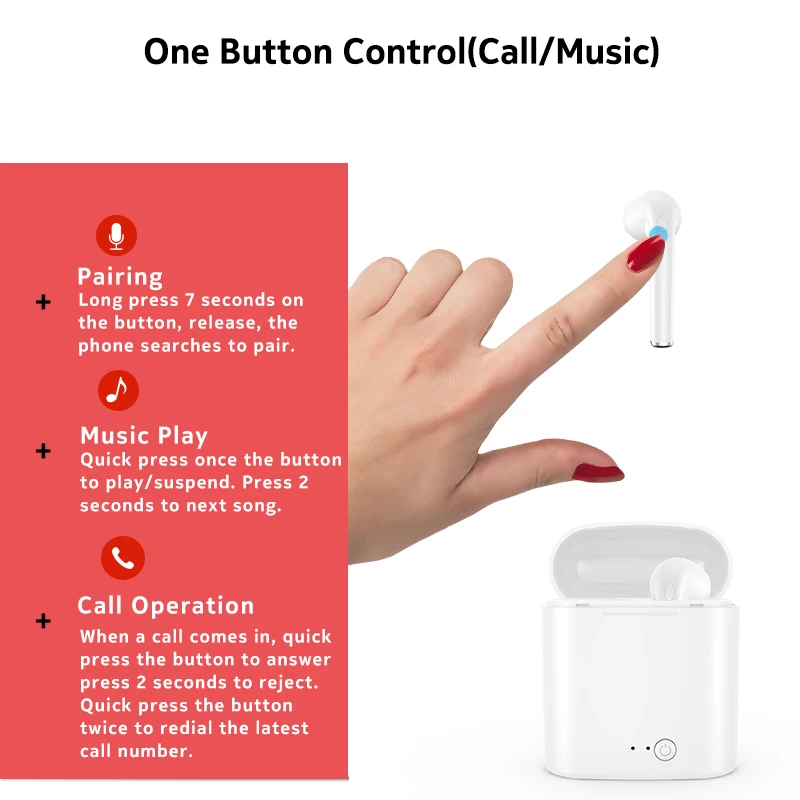 The smallest stereo earbuds i7 mini earphone blutooth for iphone - ANKUX.COM