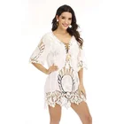 2020 Fashion Polyester One Size Beachwear Cover Up Chiffon tassel Beach smock Sexy Bikini Cover up for Girl Dress