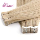 Free Sample K.S WIGS 16 Inch Wavy Tape Hair Extensions Natur Hair Extens Tape On Hair Tape Adhesive
