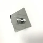 glossy chrome furniture accessories cabinet door aluminum profile metal knurl pull handle knob with base