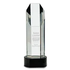 onourable graduation K9 crystal Six side column award crystal glass trophy with black base
