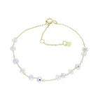 Wholesale Handmade Women's Fashion Zircon 18K Gold Plated Silver Bracelet