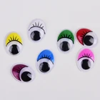 Children Kid handcraft DIY craft doll toy accessories safety plastic colored animal toy moving wiggle google eyes with eyelash