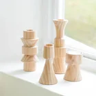 Tall candle holder wood wooden base holder for candles rustic wood candle holder