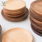High quality round shaped natural Walnut wooden serving plates