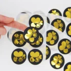 High quality custom sticker gold foil hot stamping golden label sticker