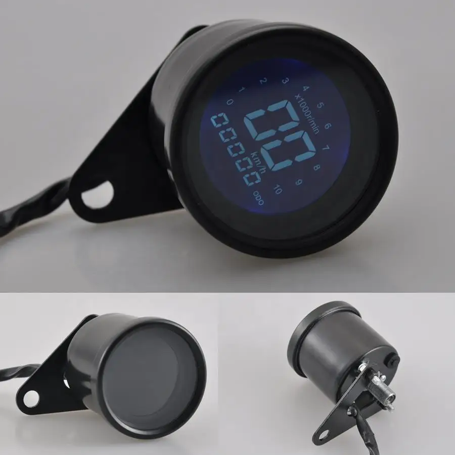 Motorbike LED LCD Digital Tachometer Speedometer Assembly Fuel Gauge Cafe Racer With Hight Quality