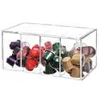 Tea Clear Acrylic Tea Bag Coffee Capsule Dispenser Plastic Office Tea Bag Storage Box