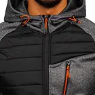 Men Trend Zipper Stylish Hoodie Sweat Jacket 100% Polyester Interlock with Nylon Fabric Sport Top Up Sweatshirt for