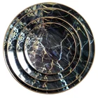Elegant gold rim black marble ceramic plate bone china charger plate wedding