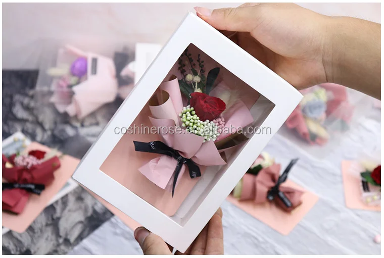 eternal flower gift box greeting card small bouquet lovers qixi