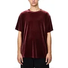 Wholesale the latest design men's high quality velvet short sleeve T-shirt