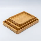 Natural breakfast food bamboo serving party tray