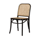Provincial Style Rattan Solid Wood Frame Dining Chair Black Rattan Chair