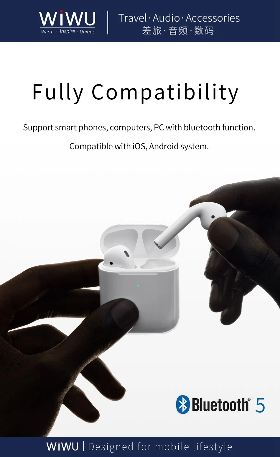 WiWU 2019 Newest Original i10000 TWS True Wireless Stereo 5.0 Blue tooth Earphone i300 i500 TWS Mini Stereo Wireless Earbuds - ANKUX.COM