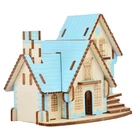 House Popular Hand-assembled House Building Model Puzzle Jigsaw Puzzle Educational Toy DIY Toy Wood