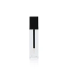 Customised 3g 5g 6g 7g 8g empty transparent square lip glaze gloss plastic tube with brush for makeup liquid packaging