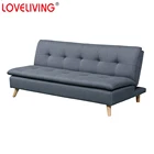 Home furniture sofa set with sleeping sofa bed function and ottoman with wooden legs and wooden frame