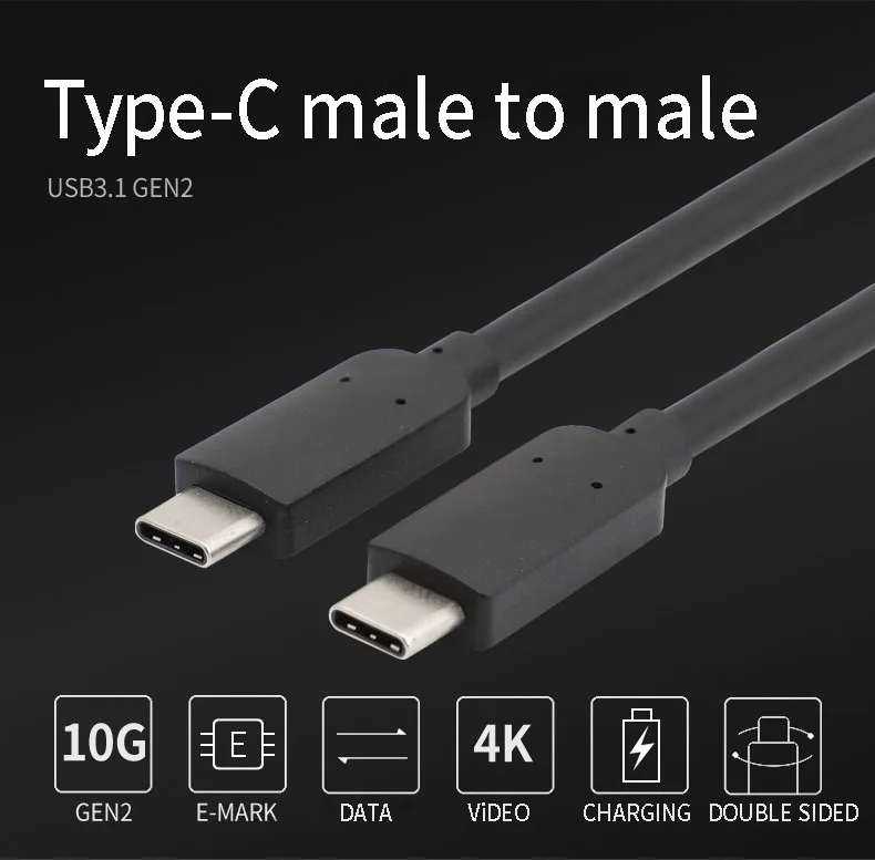 DOXCONN Audio Video 4K function USB-C Cable 10Gbps USB 3.1 type C 5A PD cable fast charger Gen 2 data cable for MacBook - ANKUX.COM