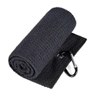 China manufactures wholesale microfiber waffle golf towels with custom logo printed