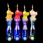 550ml Flashing lignt drinking beer party slush led plastic pet yard cup with starw