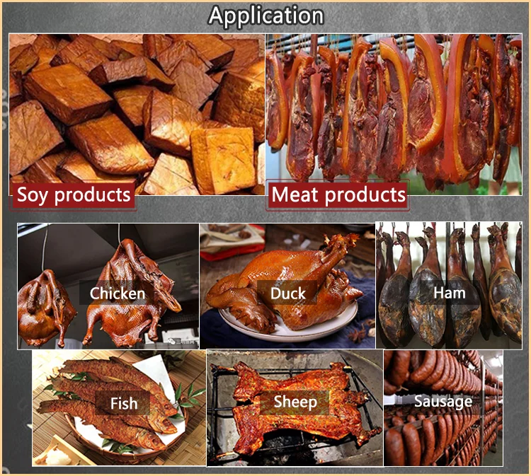 High Speed Fish Smoke Dry Machine for Meat Smoking Wood Chips Smoked Meat Chamber