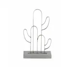 Home Decoration Metal Wire Cactus Sculpture Metal Wood Art Craft