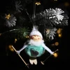 Cute Plush Doll Toy Party Decoration Xmas Tree Pendant Angel Girl Ski Christmas Ornament Kids Gift Wooden Hanging Blue