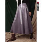 women fashion pu Leather designer long skirts