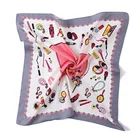Indian Square 100 Silk Travel Scarf Hijab Big Butterfly Pink Head Hair Scarfs
